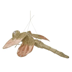 Dekotiere^DecoWoerner Glitzernde Libelle Mit Strasssteinen 89 Cm rosa