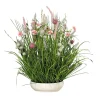 Frühlingsdeko | Dekogras^DecoWoerner Wiesen-Kunstblumen Gesteck In Weißer Schale 58 Cm rosa