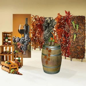 Herbstdeko^DecoWoerner Rost-Metall-Silhouette "Weinrebe" 58 Cm braun