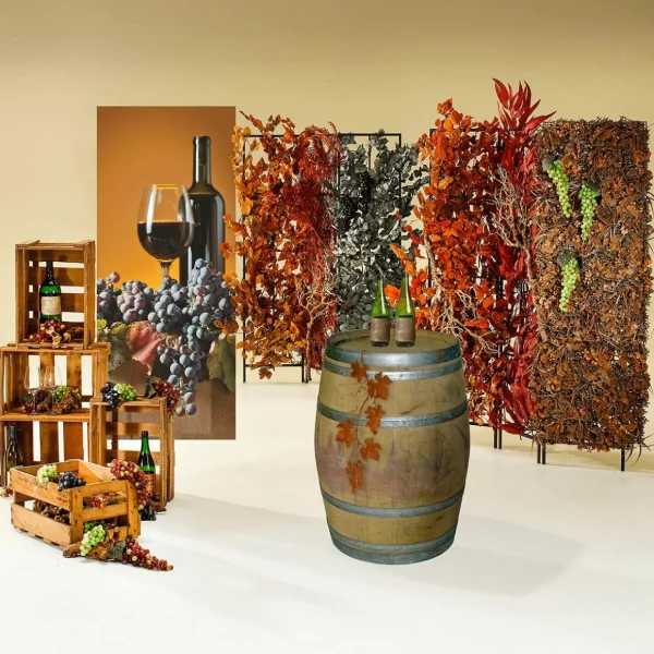 Herbstdeko^DecoWoerner Rost-Metall-Silhouette "Weinrebe" 58 Cm braun