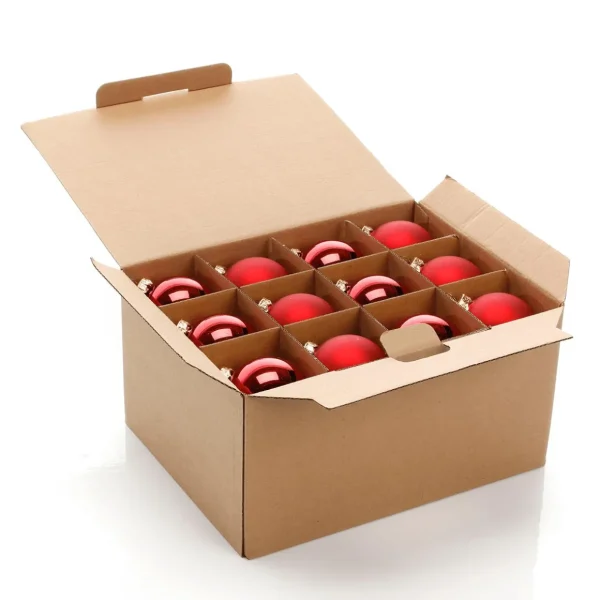 Weihnachtskugeln^DecoWoerner e Weihnachtskugeln Aus Glas 6 Cm Ø – 24 Stück rot