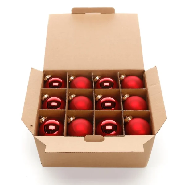 Weihnachtskugeln^DecoWoerner e Weihnachtskugeln Aus Glas 6 Cm Ø – 24 Stück rot