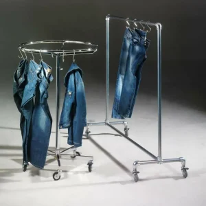 Kleiderständer^DecoWoerner Rundständer 80 Cm Ø, Höhenverstellbar silber