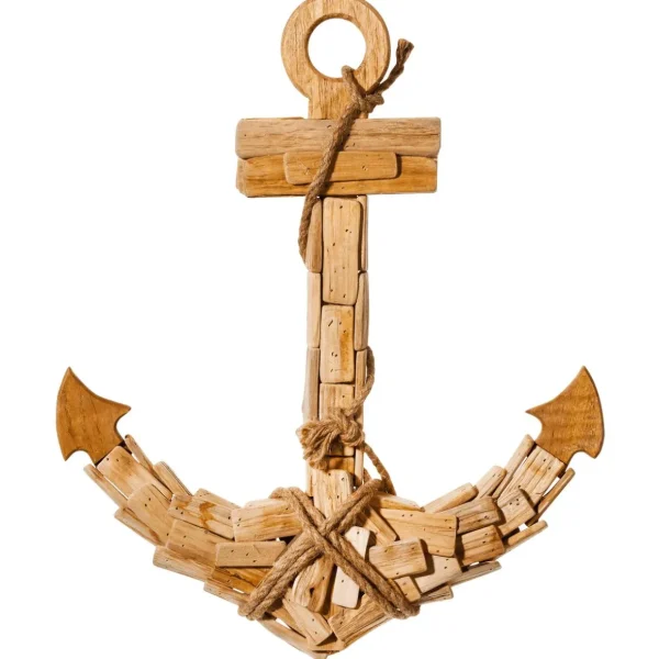Naturdeko | Sommerdeko^DecoWoerner Rustikaler Maritimer Deko Anker, 53 Cm Lang Aus Holz Beige