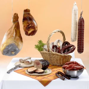 Fleisch & Wurst^DecoWoerner Salami Lebensmittel-Attrappe, Pack á 2 Stück weiß