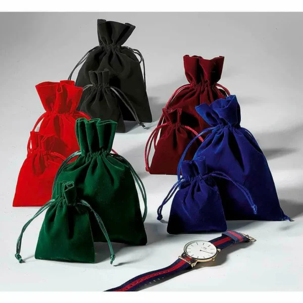 Geschenksäckchen^DecoWoerner Samtsäckchen Royal, 10 Cm, 30 Stück blau