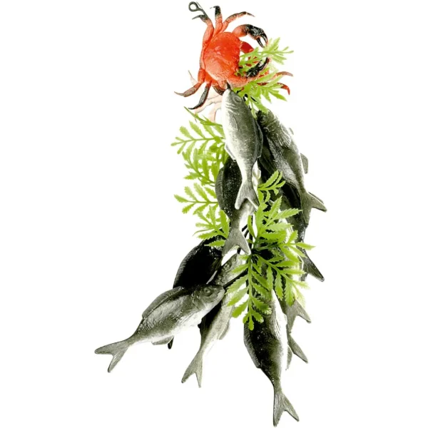 Fisch & Meeresfrüchte^DecoWoerner Sardinenzopf Lebensmittel-Attrappe 35 Cm Grau