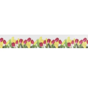 Geschenkband^DecoWoerner Satinband Geschenkband Mit Tulpen Motiv, 23 Mm, 20 M mehrfarbig