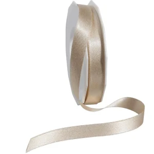 Geschenkband^DecoWoerner Satinband Glitter, 15 Mm, 20 M, Creme weiß