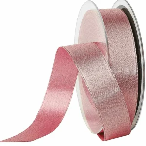 Geschenkband^DecoWoerner Satinband Glitter, 25 Mm, 20 M, rosa