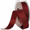 Geschenkband^DecoWoerner Satinband Glitter, 25 Mm, 20 M, Bordeaux rot