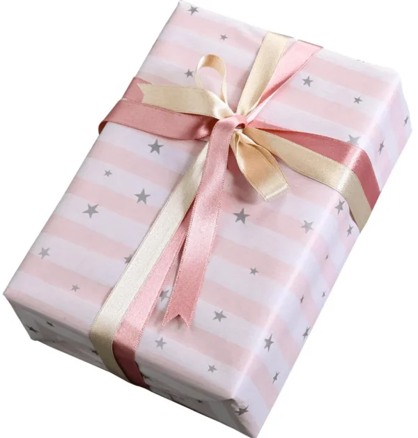 Geschenkband^DecoWoerner Satinband Glitter, 15 Mm, 20 M, rosa