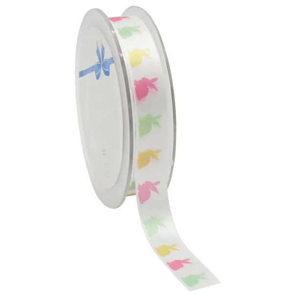 Geschenkband^DecoWoerner Satinband Osterhase 15 Mm / 25 M mehrfarbig