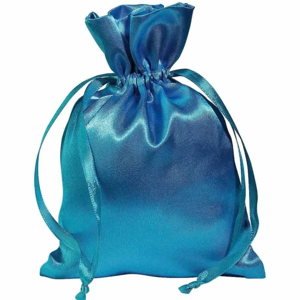 Geschenksäckchen^DecoWoerner Satinsäckchen 18 Cm, 30 Stück, Eis blau