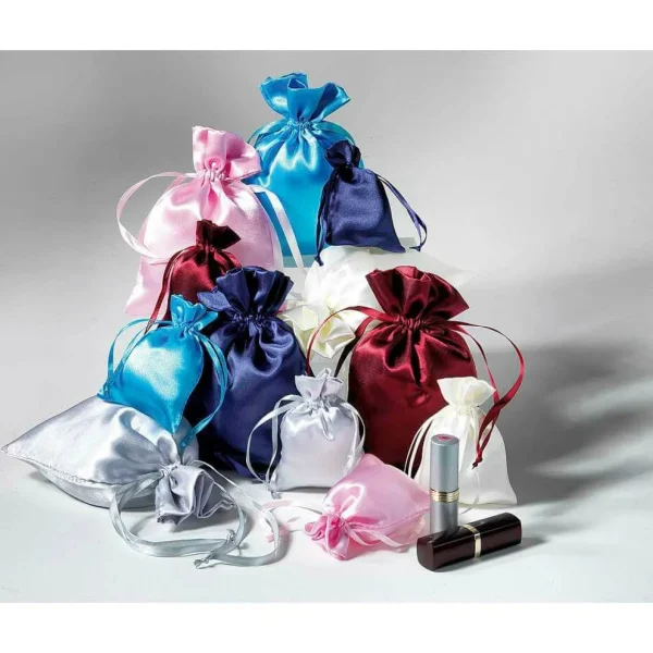 Geschenksäckchen^DecoWoerner Satinsäckchen 10 Cm, 30 Stück, rosa