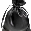 Geschenksäckchen^DecoWoerner Satinsäckchen 18 Cm, 30 Stück, schwarz