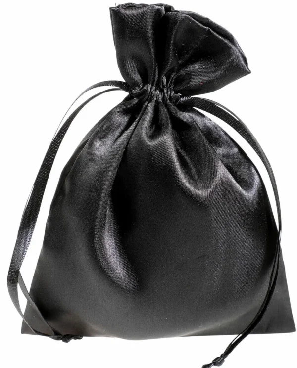 Geschenksäckchen^DecoWoerner Satinsäckchen 18 Cm, 30 Stück, schwarz