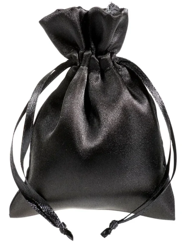 Geschenksäckchen^DecoWoerner Satinsäckchen 10 Cm, 30 Stück, schwarz