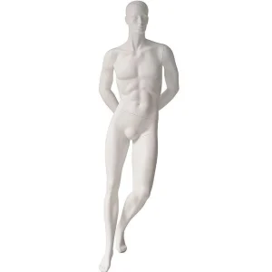 Schaufensterpuppen^DecoWoerner Schaufensterpuppe Mann Realistic , Angelehnt Stehend weiß