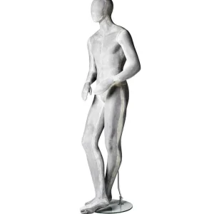 Schaufensterpuppen^DecoWoerner Schaufensterpuppe Mann SCULPTURE Bein überkreuzt Beton-Optik mehrfarbig