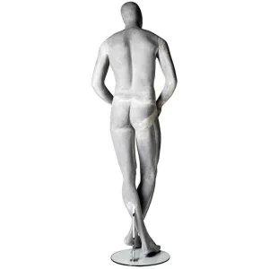 Schaufensterpuppen^DecoWoerner Schaufensterpuppe Mann SCULPTURE Bein überkreuzt Beton-Optik mehrfarbig