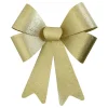 Weihnachtsfiguren^DecoWoerner Schleife Aus Kunststoff In glimmer-Optik gold