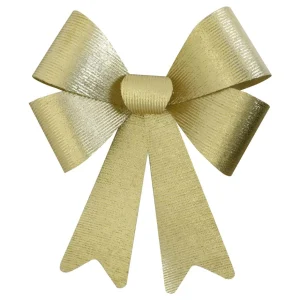 Weihnachtsfiguren^DecoWoerner Schleife Aus Kunststoff In glimmer-Optik gold