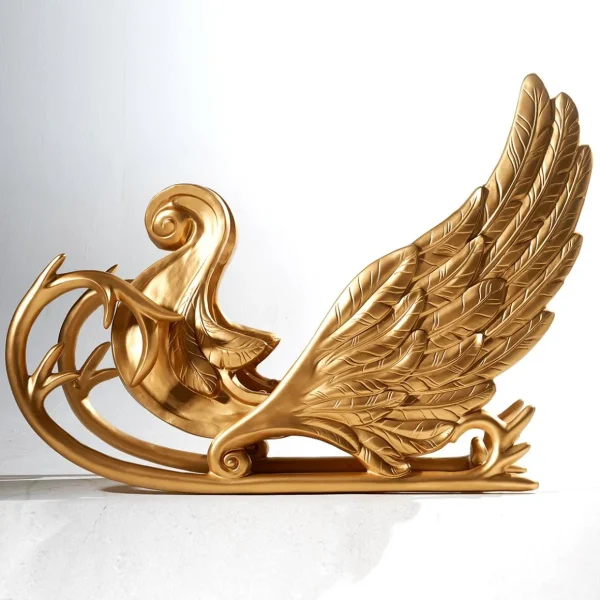 Xxl Weihnachtsdeko^DecoWoerner Schlitten “Phantasia“ 180 Cm Lang, gold