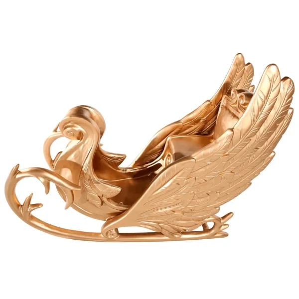 Xxl Weihnachtsdeko^DecoWoerner Schlitten “Phantasia“ 180 Cm Lang, gold