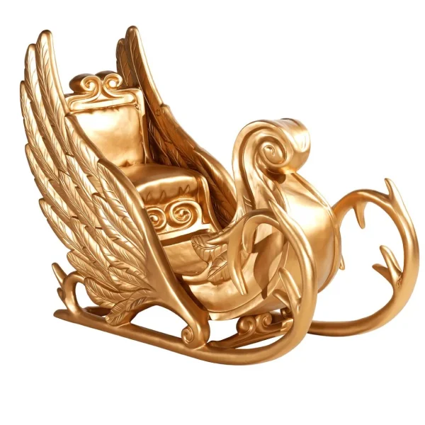 Xxl Weihnachtsdeko^DecoWoerner Schlitten “Phantasia“ 180 Cm Lang, gold