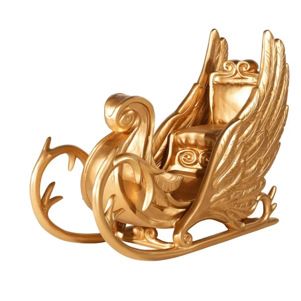 Xxl Weihnachtsdeko^DecoWoerner Schlitten “Phantasia“ 180 Cm Lang, gold