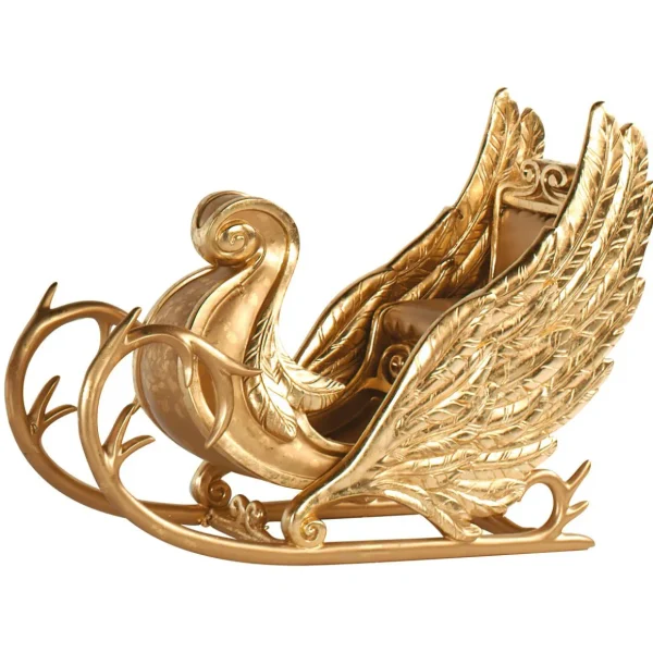 Xxl Weihnachtsdeko^DecoWoerner Schlitten “Phantasia“ 180 Cm Lang, gold