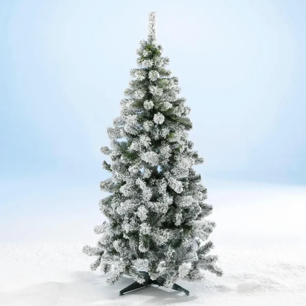 Künstliche Weihnachtsbäume^DecoWoerner Schmale Beschneite Kunst-Tanne 180 Cm grün