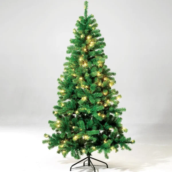 Künstliche Weihnachtsbäume^DecoWoerner Schmaler, Künstlicher Weihnachtsbaum Mit LED 150 Cm grün