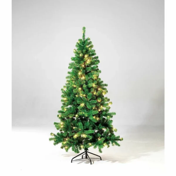 Künstliche Weihnachtsbäume^DecoWoerner Schmaler, Künstlicher Weihnachtsbaum Mit LED 150 Cm grün