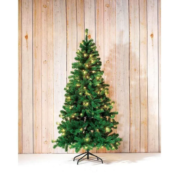 Künstliche Weihnachtsbäume^DecoWoerner Schmaler, Künstlicher Weihnachtsbaum Mit LED 150 Cm grün