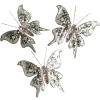 Dekotiere | Frühlingsdeko^DecoWoerner Schmetterling Mit Clip, 13 Cm, 3 Stück, Salbei grün