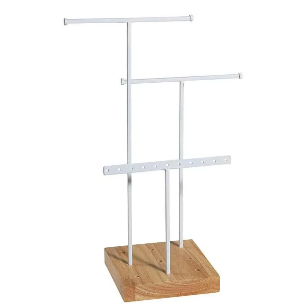 Warenpräsentation^DecoWoerner Schmuckständer, T-Ständer 3tlg., 28 Cm Hoch weiß