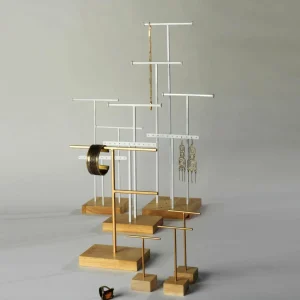 Warenpräsentation^DecoWoerner Schmuckständer, T-Ständer 3tlg., 28 Cm Hoch weiß