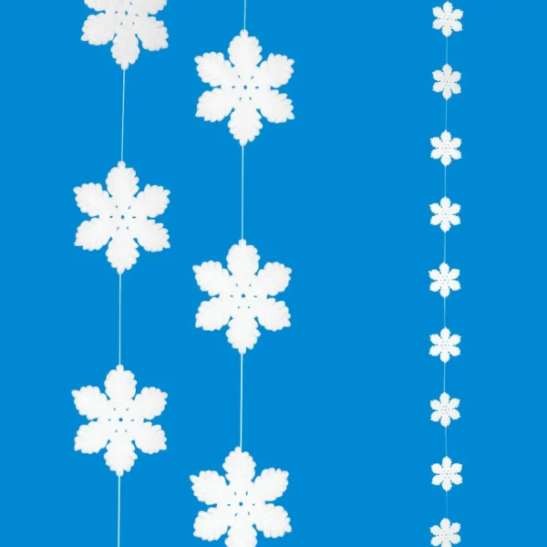 Winterdeko^DecoWoerner Schneeflocken-Girlande, 180 Cm Lang weiß