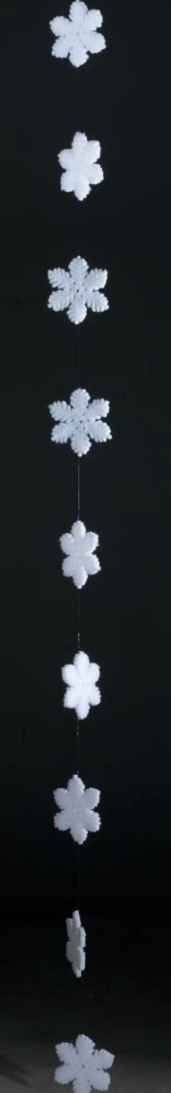 Winterdeko^DecoWoerner Schneeflocken-Girlande, 180 Cm Lang weiß