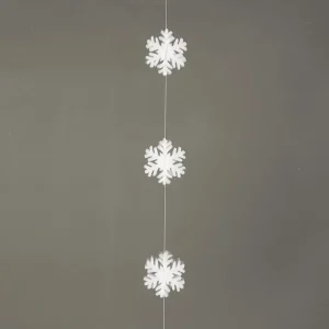 Winterdeko^DecoWoerner Schneeflockengirlande Aus Filz, , 180 Cm weiß
