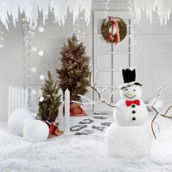 Winterdeko | Xxl Weihnachtsdeko^DecoWoerner Schneemann, 120 Cm Hoch weiß
