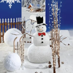 Winterdeko | Xxl Weihnachtsdeko^DecoWoerner Schneemann, 120 Cm Hoch weiß