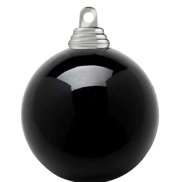 Weihnachtskugeln^DecoWoerner e, Glänzende Weihnachtskugeln Aus Schwer Entflammbarem Kunststoff, 6 Cm Ø – 24 Stück schwarz