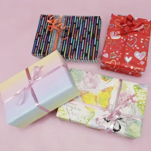 Geschenkpapier^DecoWoerner es Geschenkpapier Bunt Gestreift, 50 Cm, 50 M schwarz