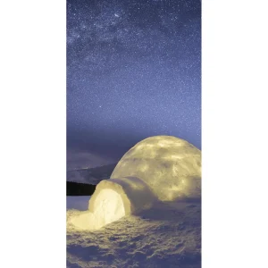 Weihnachts- & Winterbanner^DecoWoerner Schwer Entflammbarer Stoffbanner "Iglu" 100 X 200 Cm