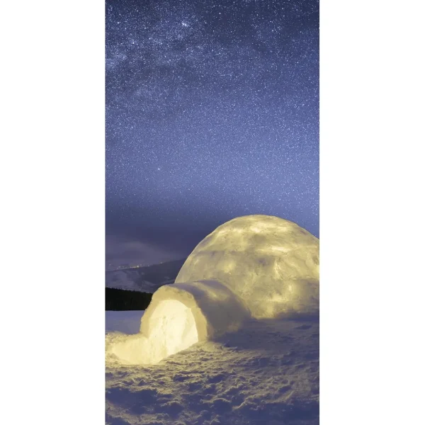 Weihnachts- & Winterbanner^DecoWoerner Schwer Entflammbarer Stoffbanner "Iglu" 100 X 200 Cm