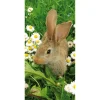 Osterdeko | Frühlingsbanner^DecoWoerner Schwer Entflammbarer Stoffbanner „Hase Zwischen Gänseblümchen“ Aus Fahnenstoff 100 X 200 Cm braun
