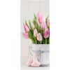 Osterdeko | Frühlingsdeko^DecoWoerner Schwer Entflammbarer Stoffbanner " Tulpenstrauß" Aus Fahnenstoff 75 X 180 Cm rosa
